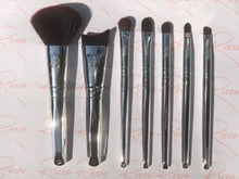 Load image into Gallery viewer, Sophisticated Silver 7 Piece Makeup Brush Set