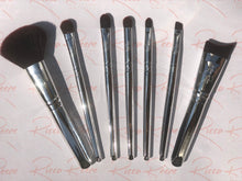 Load image into Gallery viewer, Sophisticated Silver 7 Piece Makeup Brush Set